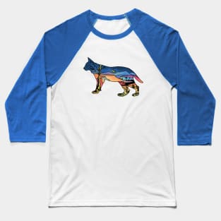 Bobcat with New Mexico landscape Baseball T-Shirt